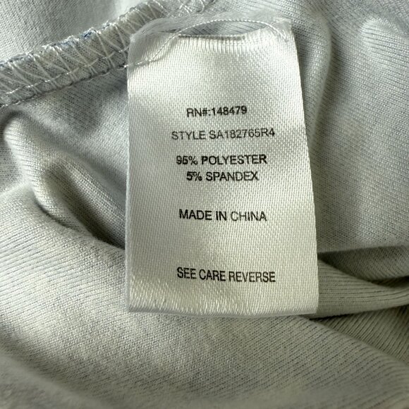 Simply Aster Women’s 1X Tunic Top Blue White Floral Print Boho Casual Stretch - Picture 11 of 12